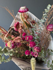 Dried flower bouquet