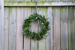 Boxwood and bay with red berries wreath